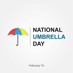 Happy National Umbrella Day symbol, sign or logo. Vector Illustration