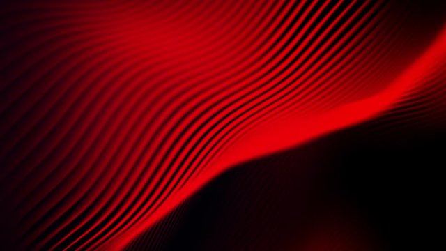 Red colored wavy lines. Abstract futuristic material background. Beautiful seamless dynamic template. Slow motion video. Digital flowing surface. Bright colored glowing waves. Looped backdrop in 4K