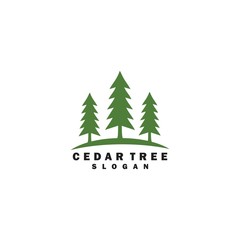 Fototapeta na wymiar Cedar Tree Logo Simple and Green Vector
