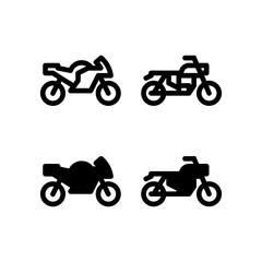 Motorcycle Icon. Transportation Icon Set Vector Logo Symbol.
