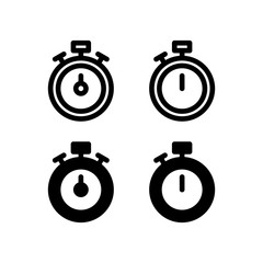 Stopwatch Icon. Sports Icon Set Vector Logo Symbol.