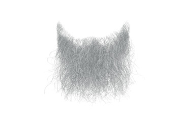 Disheveled gray beard isolated on white. Mens fashion