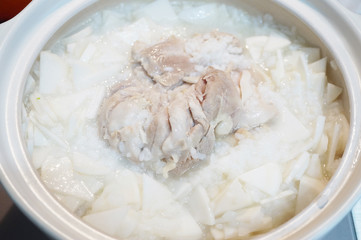 鶏肉とかぶのお粥