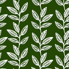 Seamless pattern with leaves