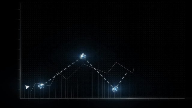Financial growth graph on a black background
