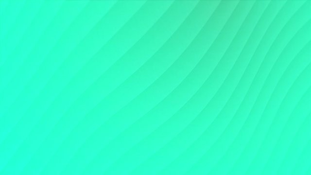 Rows or lines dynamic waving and distorting. Turquoise colored stripes rippling. Simple colorful gradient animation. Futuristic geometric pattern. Material and minimalistic Motion background in 4K