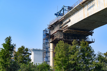concrete highway under construction in a day time