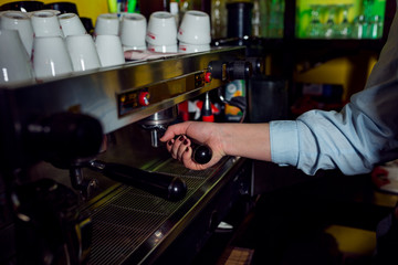 Barista make make morning espresso