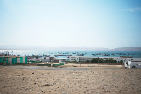 Landscape along the coast of Paracas Peru