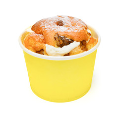 cup of cake on white clipping path