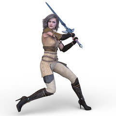 Obraz premium 戦う女戦士