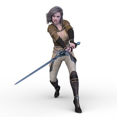 Fototapeta premium 戦う女戦士