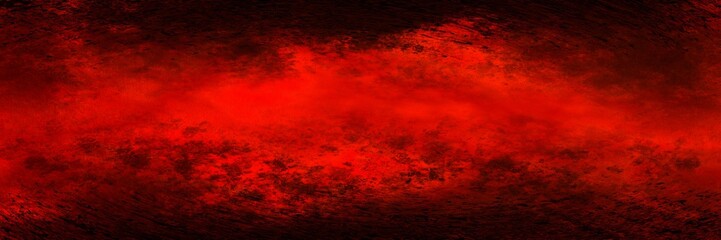 Abstract panoramic red and black background with copy space