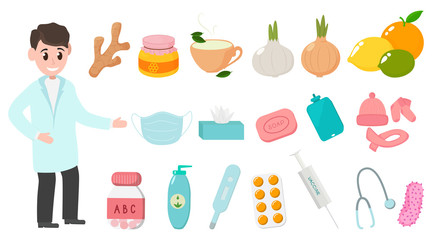 Set for the prevention of infectious diseases.