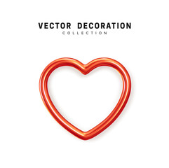 Red Heart realistic decoration 3d object