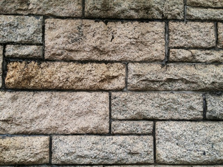 A close-up of a brick wall