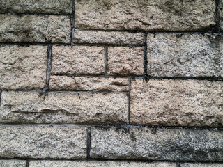 A close-up of a brick wall