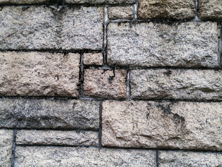 A close-up of a brick wall