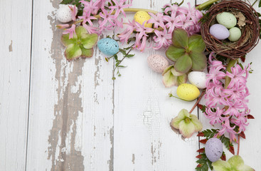 Corner Floral Frame Easter Theme