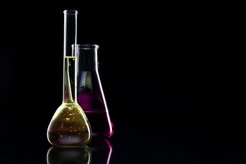 Image of glass vessels. Flasks.