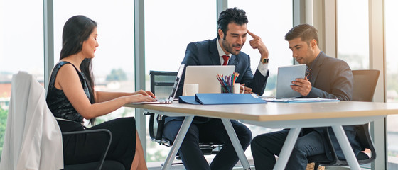 group of diverse business people working and having meeting together for success of team