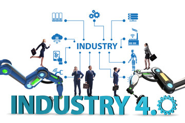Plakat Modern industry 4.0 technical automation concept