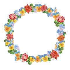 薔薇とパンジーのフレーム