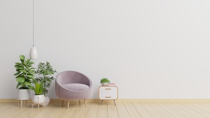 White wall with armchair in living room. © Vanitjan