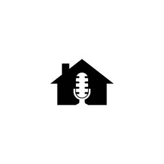 Home microphone logo template vector icon design