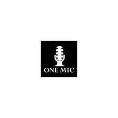 Microphone logo template vector icon design