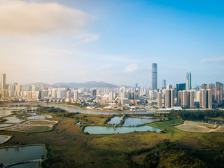 Fototapeta premium Beautiful landscape skylines of Shenzhen,China