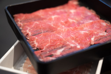 Fresh sliced beef for grill