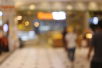 Abstract blur interior background or defocused shopping mall of department store.