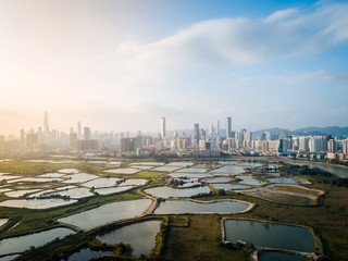 Fototapeta na wymiar Beautiful landscape skylines of Shenzhen,China
