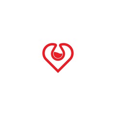 Heart drop blood care logo template vector icon design