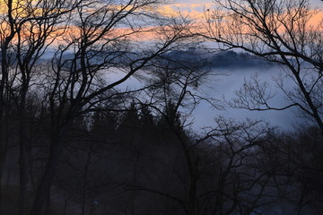 岩手県　冬の朝焼け