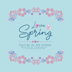 Wallpaper for love spring greeting card design, with leaf and floral beautiful frame concept. Vector