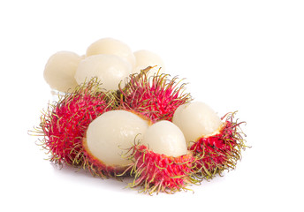 Rambutans an isolated on white background with clipping path