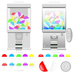 ガチャマシーンイラストセット 　白