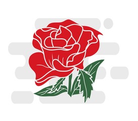 Red roses hand drawn color.Vector illustration.