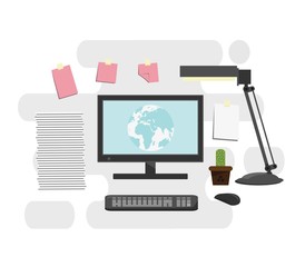 Workplace for business.vector illustration concept