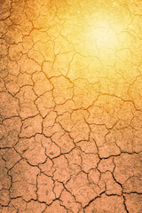 Red ground broken form heat and dry drought pollution