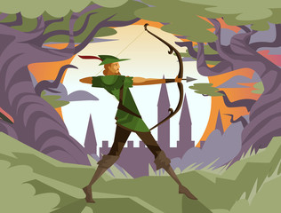 robin hood ranger archer aiming 