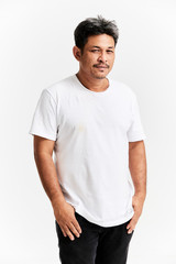 Obraz premium Portrait of smiling young man wearing t-shirt