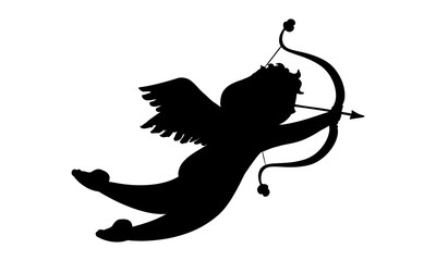 キューピット　シルエット　黒