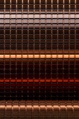 Full frame shot of grid metallic machinery in industry