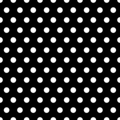 Black and white seamless polka dot pattern
