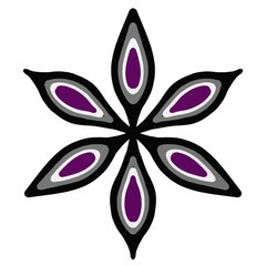 Flower illustration in colors of asexual pride flag