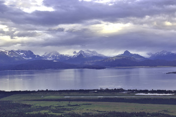 Kenai Mountain range around Homer Alaska