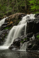 Fototapeta na wymiar Chute Archambault Waterfall in Canada - Long Exposure